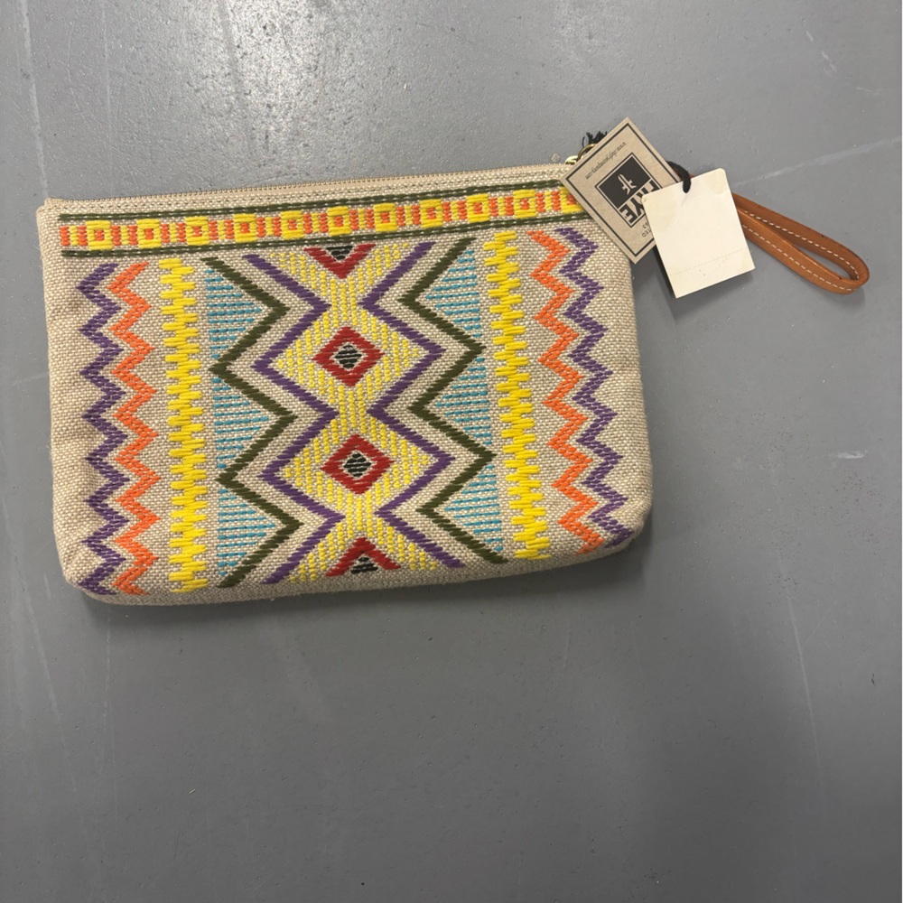 Frye Multicolor Geometric Clutch